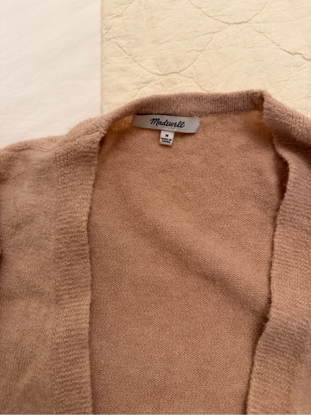 Madewell Women's Light Camel Open Cardigan